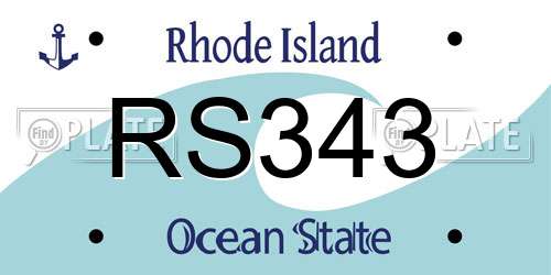 RS343 Rhode Island License Plate