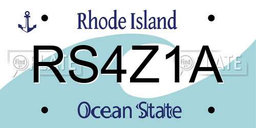 RS4Z1A Rhode Island License Plate