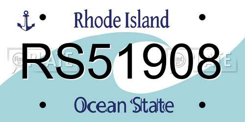 RS51908 Rhode Island License Plate