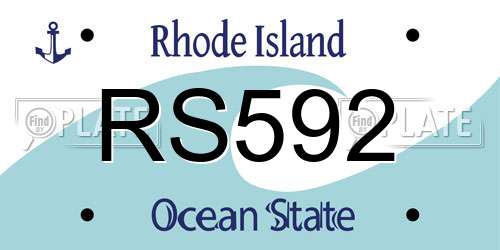 RS592 Rhode Island License Plate