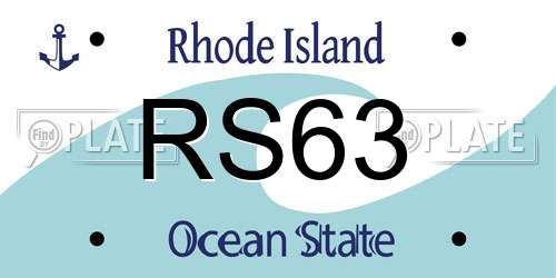 RS63 Rhode Island License Plate