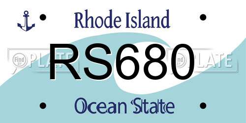 RS680 Rhode Island License Plate