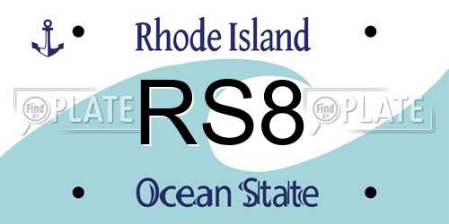 RS8 Rhode Island License Plate
