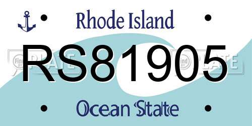 RS81905 Rhode Island License Plate