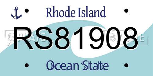 RS81908 Rhode Island License Plate