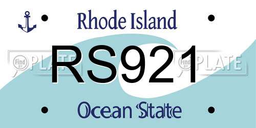 RS921 Rhode Island License Plate