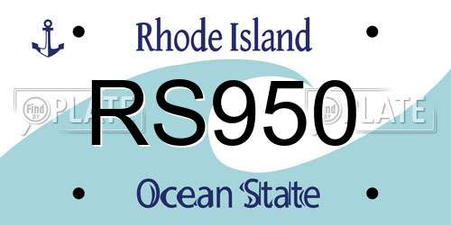 RS950 Rhode Island License Plate