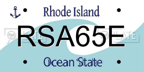 RSA65E Rhode Island License Plate