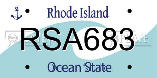 RSA683 Rhode Island License Plate