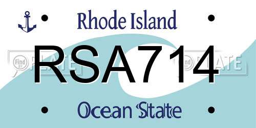 RSA714 Rhode Island License Plate