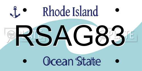RSAG83 Rhode Island License Plate