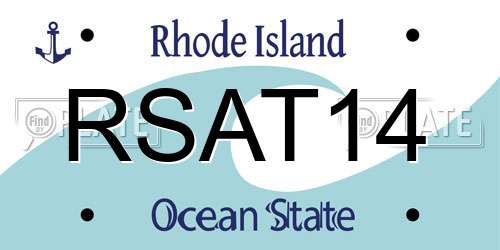 RSAT14 Rhode Island License Plate