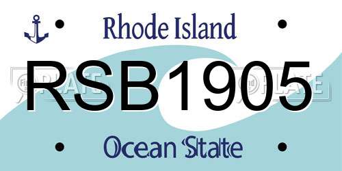 RSB1905 Rhode Island License Plate