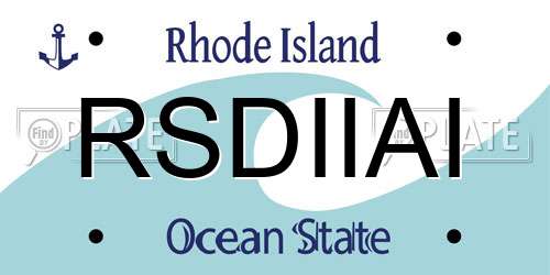 RSDIIAI Rhode Island License Plate