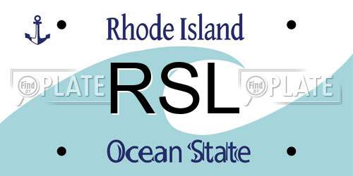 RSL Rhode Island License Plate