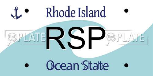 RSP Rhode Island License Plate