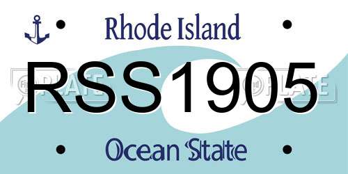 RSS1905 Rhode Island License Plate