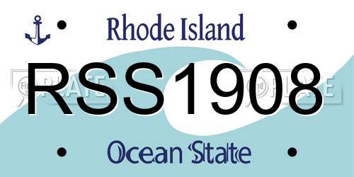 RSS1908 Rhode Island License Plate