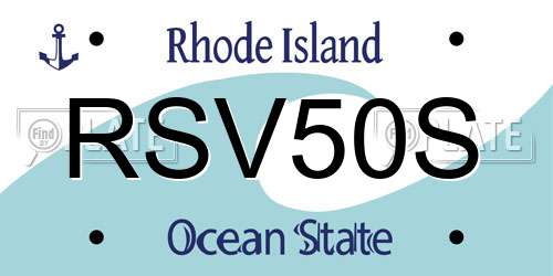 RSV50S Rhode Island License Plate