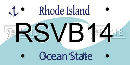 RSVB14 Rhode Island License Plate