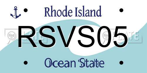 RSVS05 Rhode Island License Plate
