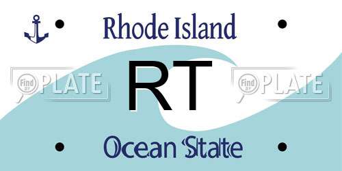 RT Rhode Island License Plate