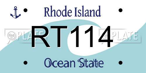 RT114 Rhode Island License Plate