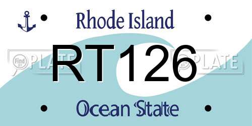 RT126 Rhode Island License Plate