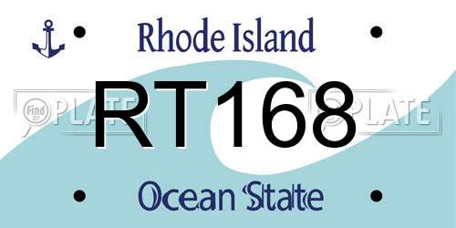 RT168 Rhode Island License Plate