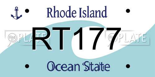 RT177 Rhode Island License Plate