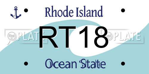 RT18 Rhode Island License Plate