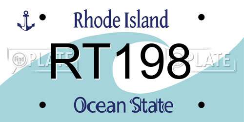 RT198 Rhode Island License Plate