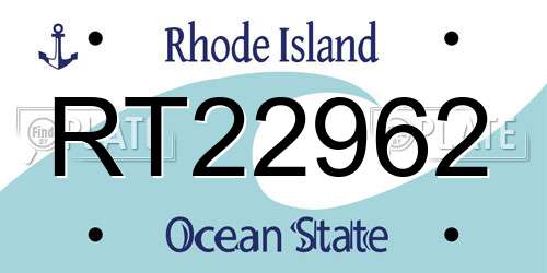 RT22962 Rhode Island License Plate