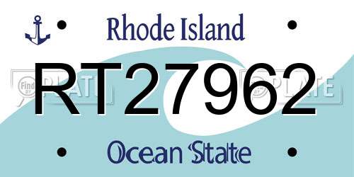 RT27962 Rhode Island License Plate