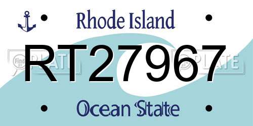 RT27967 Rhode Island License Plate