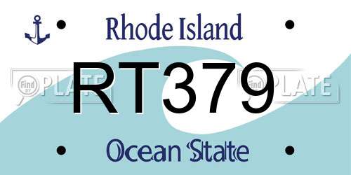 RT379 Rhode Island License Plate