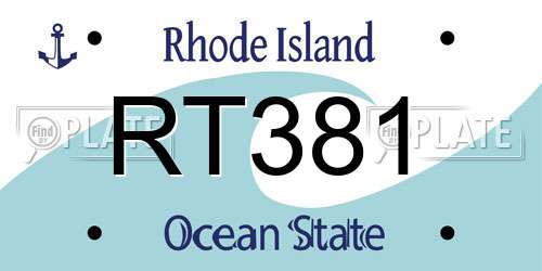 RT381 Rhode Island License Plate