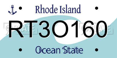 RT3O160 Rhode Island License Plate