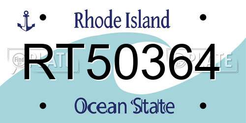 RT50364 Rhode Island License Plate
