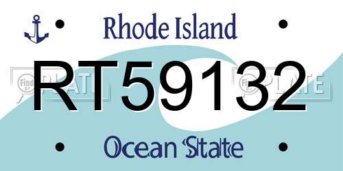 RT59132 Rhode Island License Plate
