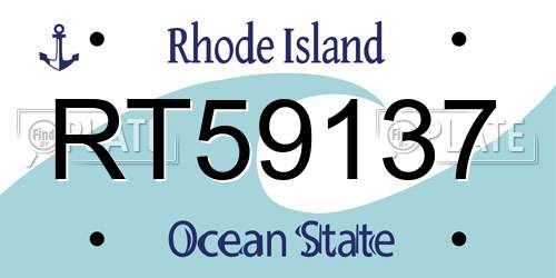 RT59137 Rhode Island License Plate