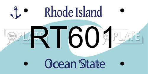 RT601 Rhode Island License Plate