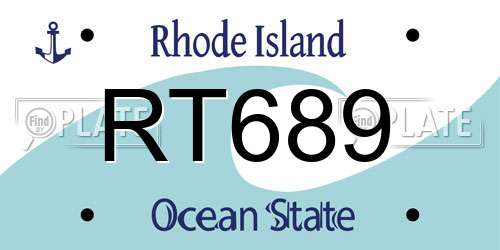 RT689 Rhode Island License Plate