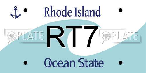 RT7 Rhode Island License Plate