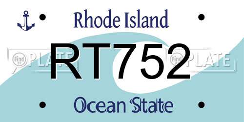 RT752 Rhode Island License Plate