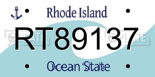 RT89137 Rhode Island License Plate