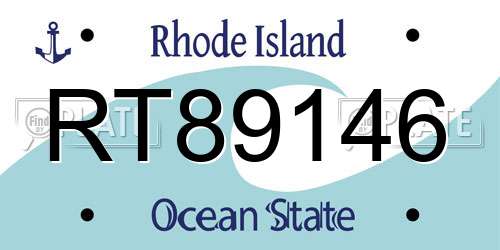 RT89146 Rhode Island License Plate