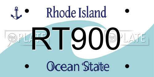 RT900 Rhode Island License Plate
