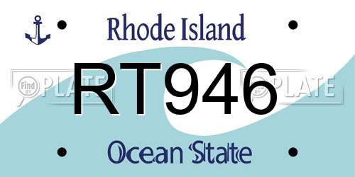 RT946 Rhode Island License Plate