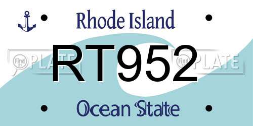 RT952 Rhode Island License Plate